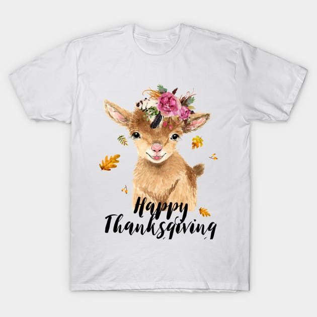 Happy Thanksgiving Goat Lovers Gifts T-Shirt by nicholsoncarson4